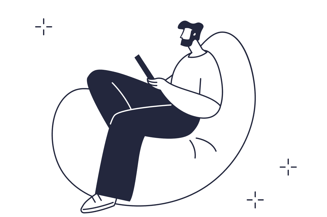 Иллюстрация студента с планшетом